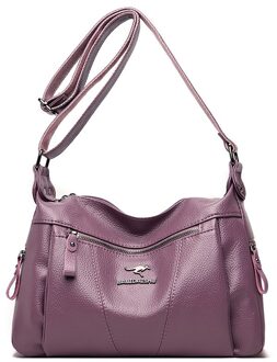 Effen Kleur Pu Leer Mode Schoudertassen Voor Vrouwen Dames Casual Grote Capaciteit Crossbody Sac Epaule wijn rood