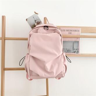Effen Kleur Schooltassen Voor Tiener Meisjes Casual Vrouwen Rugzak Grote Capaciteit Reizen Rugzak roze
