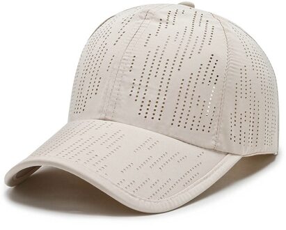 Effen Kleur Sneldrogende Hoed Voor Mannen Vrouwen Outdoor Ademend Baseball Hoed Zomer Mesh Vissen Cap beige