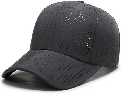 Effen Kleur Sneldrogende Hoed Voor Mannen Vrouwen Outdoor Ademend Baseball Hoed Zomer Mesh Vissen Cap donker grijs