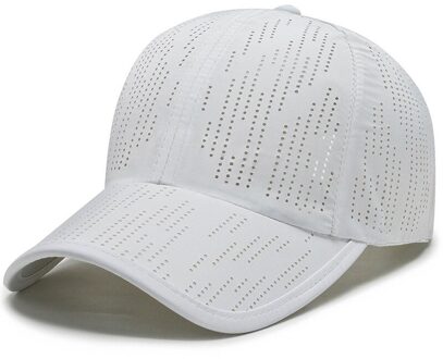Effen Kleur Sneldrogende Hoed Voor Mannen Vrouwen Outdoor Ademend Baseball Hoed Zomer Mesh Vissen Cap wit
