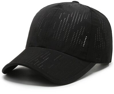 Effen Kleur Sneldrogende Hoed Voor Mannen Vrouwen Outdoor Ademend Baseball Hoed Zomer Mesh Vissen Cap zwart