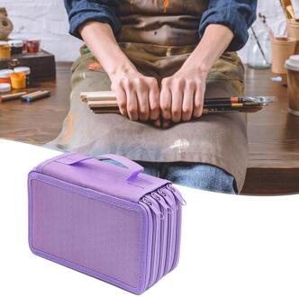 Effen Kleur Vierkante Potlood Tas Art Opslag Pen Gordijn 72 Gat Schets Borstel Kleur Potlood Zak Poreuze Etui 3