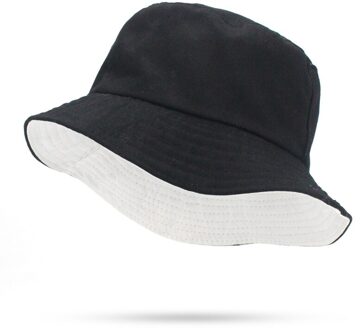 Effen Kleuren Zwart Wit Emmer Hoeden Vrouwen Mannen Outdoor Emmer Cap Vrouwen Hoed Unisex Hiphop Caps dubbelzijdig vissen Hoed