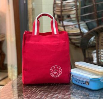 Effen Lunch Tas Voor Vrouwen Koeltas Thermische Ontbijt Eten Doos Draagbare Picknick Reizen Opslag Icepack Thermische Geïsoleerde Tas rood