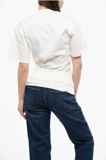 Effen T-shirt met ronde hals in wit