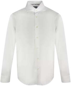 effen wit overhemd met lange mouwen - 3XL