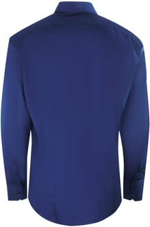 effen wit overhemd met lange mouwen - maat Donkerblauw