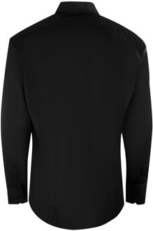 effen wit overhemd met lange mouwen Zwart - XS