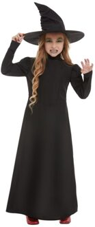 Effen zwarte heksen outfit voor meisjes - 116/128 (4-6 jaar) - Kinderkostuums