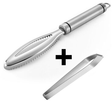 Efficiënte Vis Schalen Schrapen Roestvrij Scaler Voor Vis Schoonmaken Gereedschap Vis Huid Borstel Schrapen Schaal Dunschiller Vis Schaal Remover TS-2stk