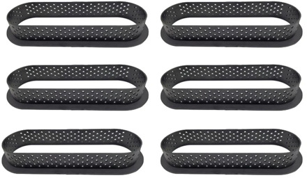 Egg Tart Cake Ring Set Plastic Perforated Oval Shape French Dessert Mould Fruit Cookies Pastry Kitchen Baking Molds