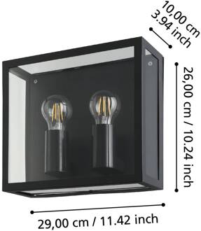 Eglo ALAMONTE 1 Wandlamp buiten - E27 - 29 cm - Zwart