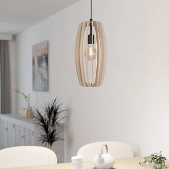 Eglo Bajazzara hanglamp, één kooi kap, zandkleur zandkleurig