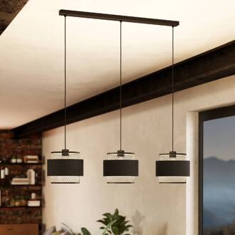 Eglo Bazely hanglamp, zwart, 3-lamps.