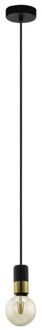 Eglo Calari hanglamp - E27(excl.) - 1 lichts - 6.5 cm - Zwart, Goud Goudkleurig
