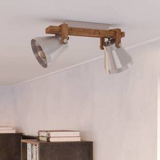 Eglo Cawton plafondspot, lengte 58,5 cm, staal/bruin, 2-lamps. staal, bruin