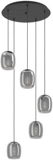 Eglo Ciampino hanglamp, zwart, 5-lamps. alu / grijs / zink