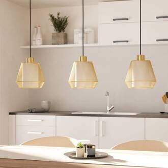 Eglo Ciudadela hanglamp, zwart/messing, 3-lamps.