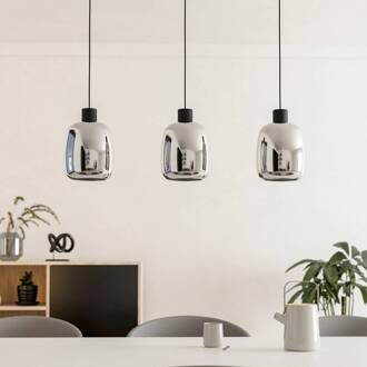 Eglo connect LED hanglamp Molochio-Z, 3-lamps, zwart, helder