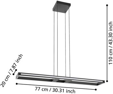 Eglo connect LED hanglamp Savilanas-Z, CCT, zwart