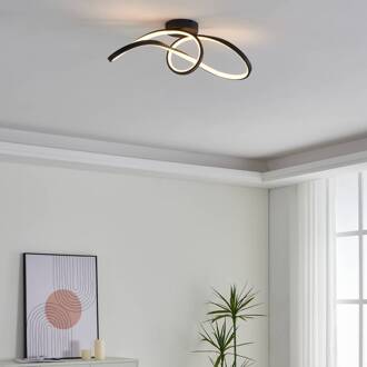 Eglo connect LED plafondlamp Calarossa-Z, zwart, aluminium