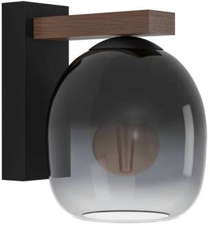 Eglo Filago wandlamp van rookglas 1-lamp bruin, rookgrijs, zwart