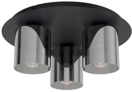 Eglo Gorosiba plafondlamp - E27(excl.) - 45cm - rookglas - Metaal - Zwart