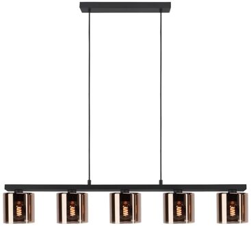 Eglo Hanglamp Cadley Zwart Koper 5xe27