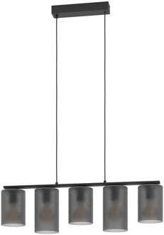 Eglo Hanglamp Colomera, zwart/grijs, 5-lamps. alu / grijs / zink