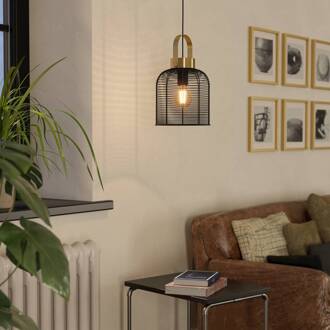 Eglo Hanglamp Roundham, doorsnede 22 cm zwart, messing