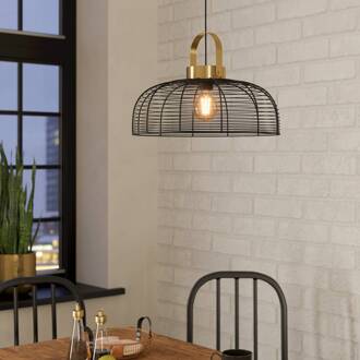 Eglo Hanglamp Roundham, doorsnede 45 cm zwart, messing