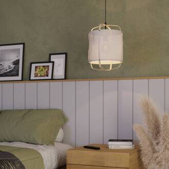 Eglo Hanglamp Surfleet met bamboe-linnen-kap naturel