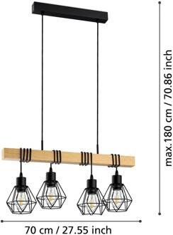 Eglo Hanglamp Townshend 5 4xe27