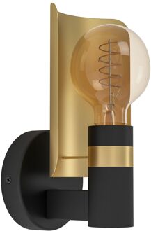 Eglo Hayes Wandlamp - E27 - 12 cm - Zwart;Goud Goudkleurig