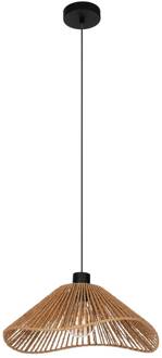 Eglo Lavister hanglamp, zwart/naturel, papier crème / amber
