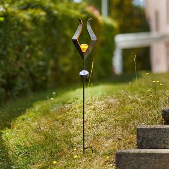 Eglo LED grondspies lamp zonne-energie 48702 glazen bol bruin, oranje