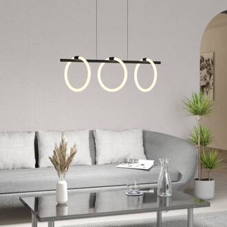 Eglo LED hanglamp Caranacoa, 3-lamps zwart, wit
