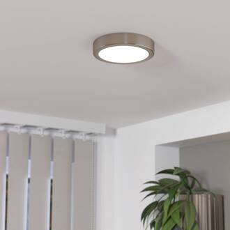 Eglo LED opbouwpaneel Fueva 5 IP20 830 nikkel Ø16cm mat nikkel, wit