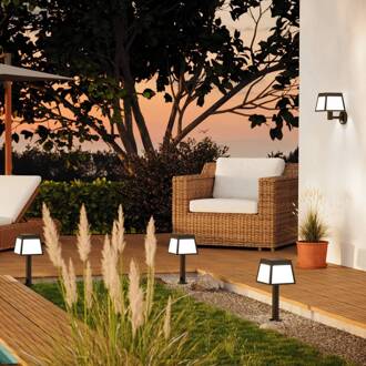 Eglo LED sokkellamp Altilia, hoogte 56 cm, zwart, sensor zwart, wit