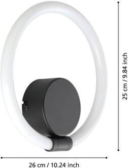 Eglo LED wandlamp Caranacoa zwart, wit