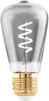 Eglo Ledfilamentlamp Edison Spiral - Smoke - D4,8cm - Dimbaar - Warm Wit - E27 - 4w