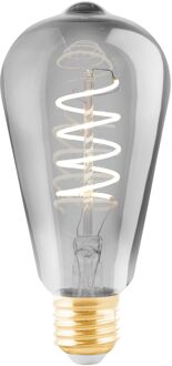 Eglo Ledfilamentlamp Edison Spiral - Smoke - D6,4cm - Dimbaar - Warm Wit - E27 - 4w