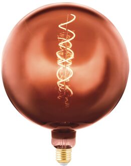 Eglo Ledfilamentlamp Globe - Koper - D20cm - Dimbaar - Warm Wit - E27 - 4w