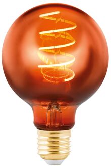 Eglo Ledfilamentlamp Globe - Koper - D8cm - Dimbaar - Warm Wit - E27 - 4w