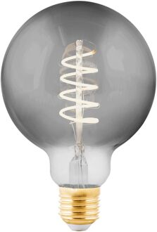 Eglo Ledfilamentlamp Globe - Smoke - D9,5cm - Dimbaar - Warm Wit - E27 - 4w