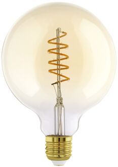 Eglo Ledfilamentlamp Globe Spiral - Amber - D12,5cm - Warm Wit - E27 - 4w