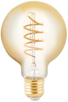 Eglo Ledfilamentlamp Globe Spiral - Amber - D8cm - Dimbaar - Warm Wit - E27 - 4w