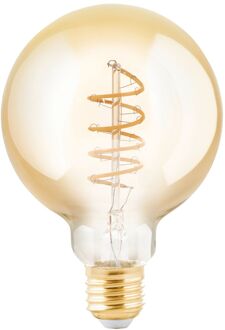 Eglo Ledfilamentlamp Globe Spiral - Amber - D9,5cm - Dimbaar - Warm Wit - E27 - 4w