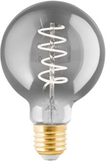 Eglo Ledfilamentlamp Globe Spiral - Smoke - D8cm - Dimbaar - Warm Wit - E27 - 4w